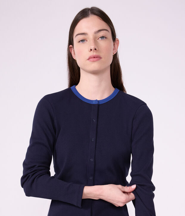 Women's plain cotton cardigan SMOKING