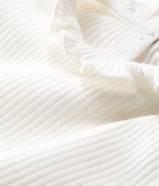Baby Girls' Long-Sleeved Plain Blouse MARSHMALLOW CN white