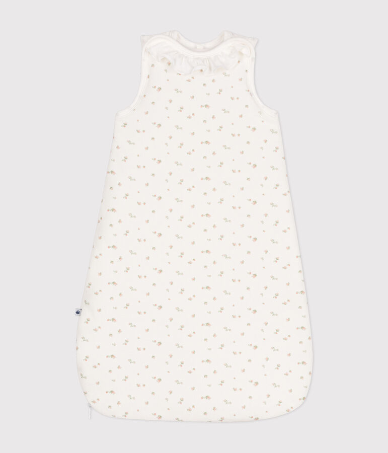 Babies' floral velour TOG3 sleeping bag white/multicolor