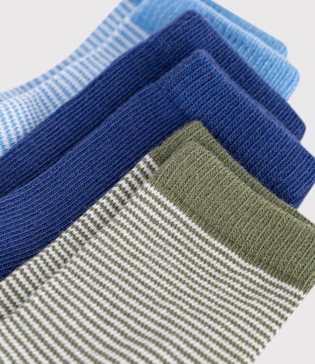 Babies' pinstripe cotton socks - 3-Pack multicolor