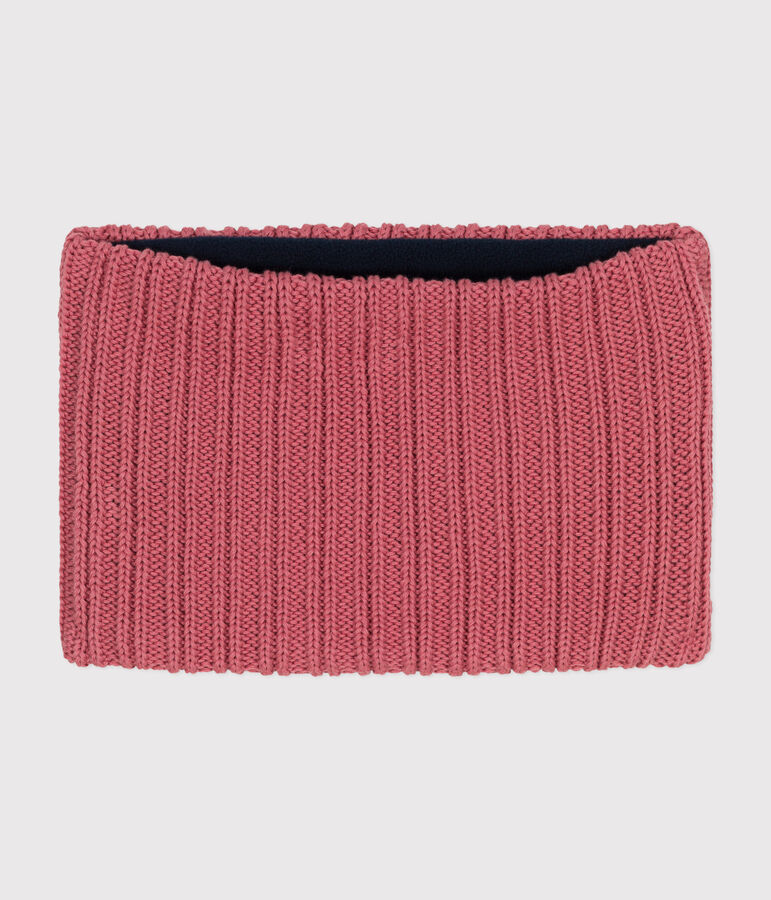 Children's fleece-lined knitted snood pink