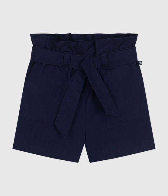 Girl's Cotton Canvas Shorts MEDIEVAL blue