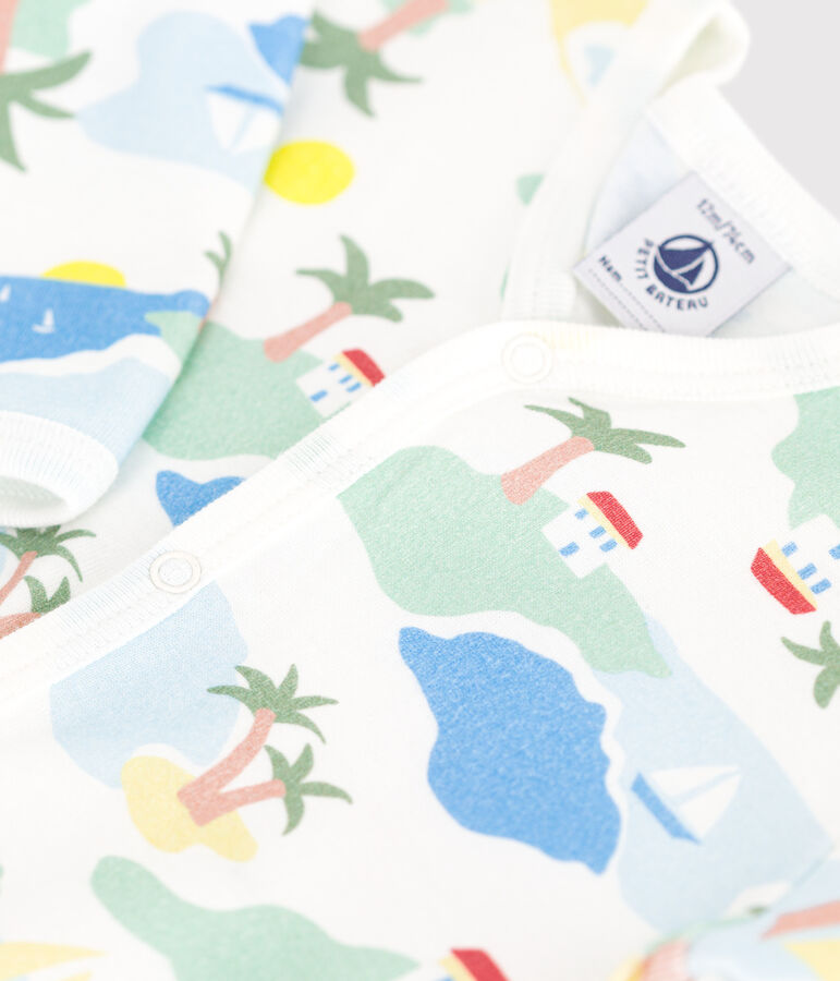 Babies' printed cotton footless pyjama suit white/multicolor