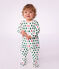 Babies' fir tree design velour pyjama suit white/multicolor
