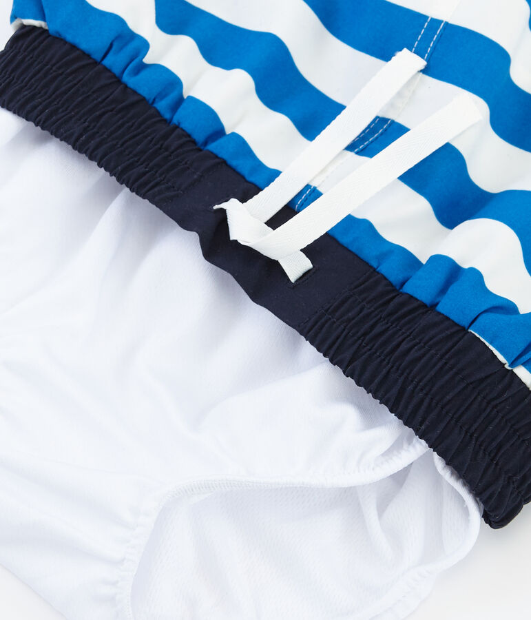 Boys' Beach Shorts RIYADH blue/MARSHMALLOW white