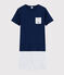 Unisex Plain Ribbed Short Pyjamas MEDIEVAL blue/POUSSIERE grey