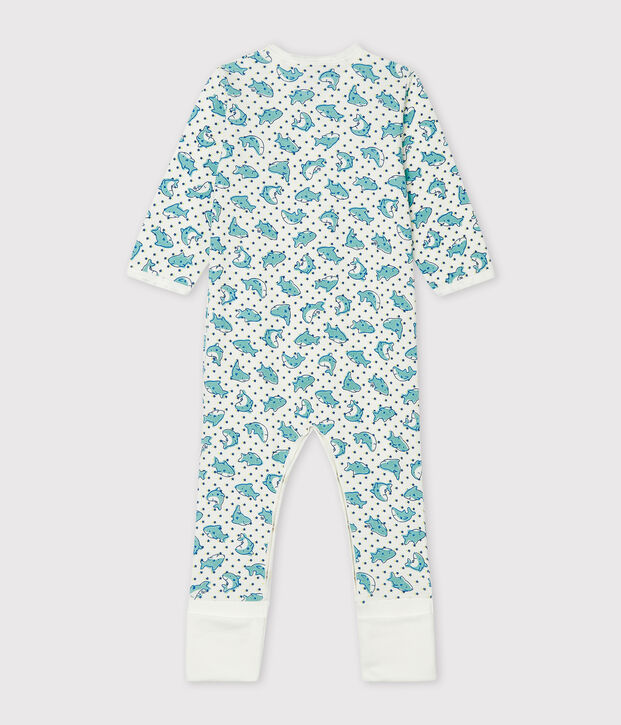 Babies' Ribbed Sleepsuit white/multicolor