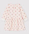 Baby Girls' Long-Sleeved Fleece Dress FLEUR pink/MULTICO white