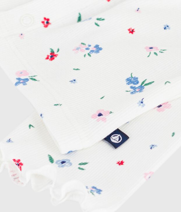 Babies' floral-print cotton cardigan white/multicolor