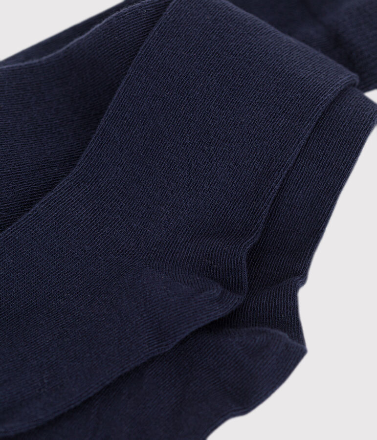 Children's plain cotton tights SMOKING blue