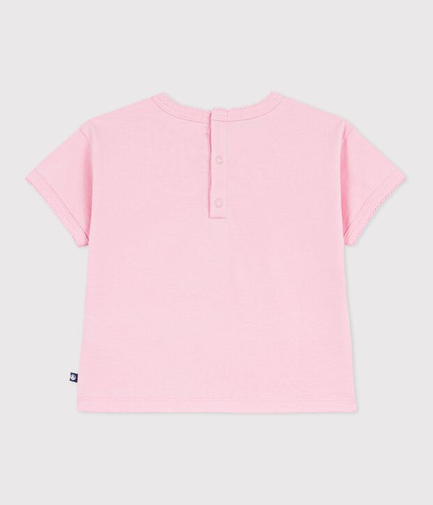 Babies' short-sleeved cotton T-shirt with a flower motif MARQUISE