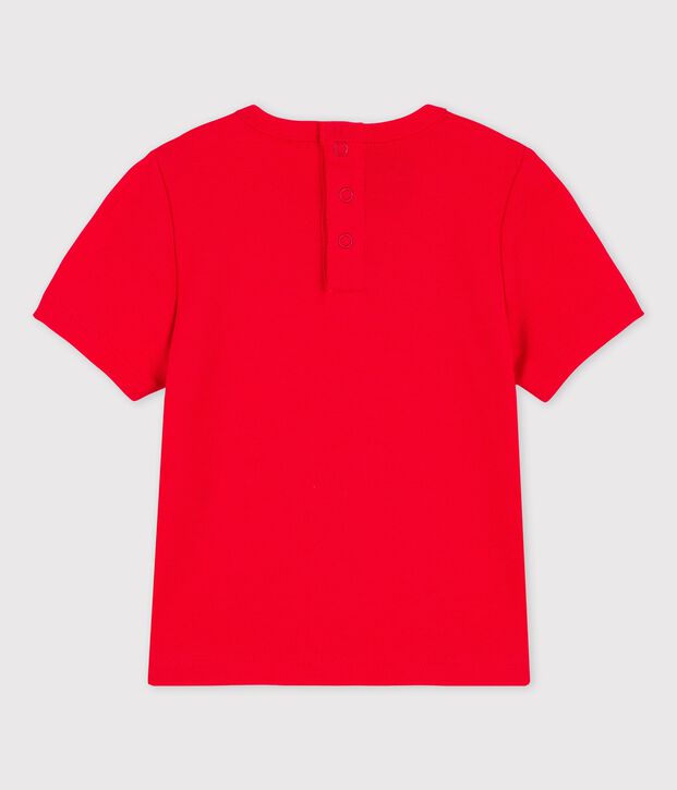 Babies' Short-Sleeved Cotton T-Shirt With Motif red