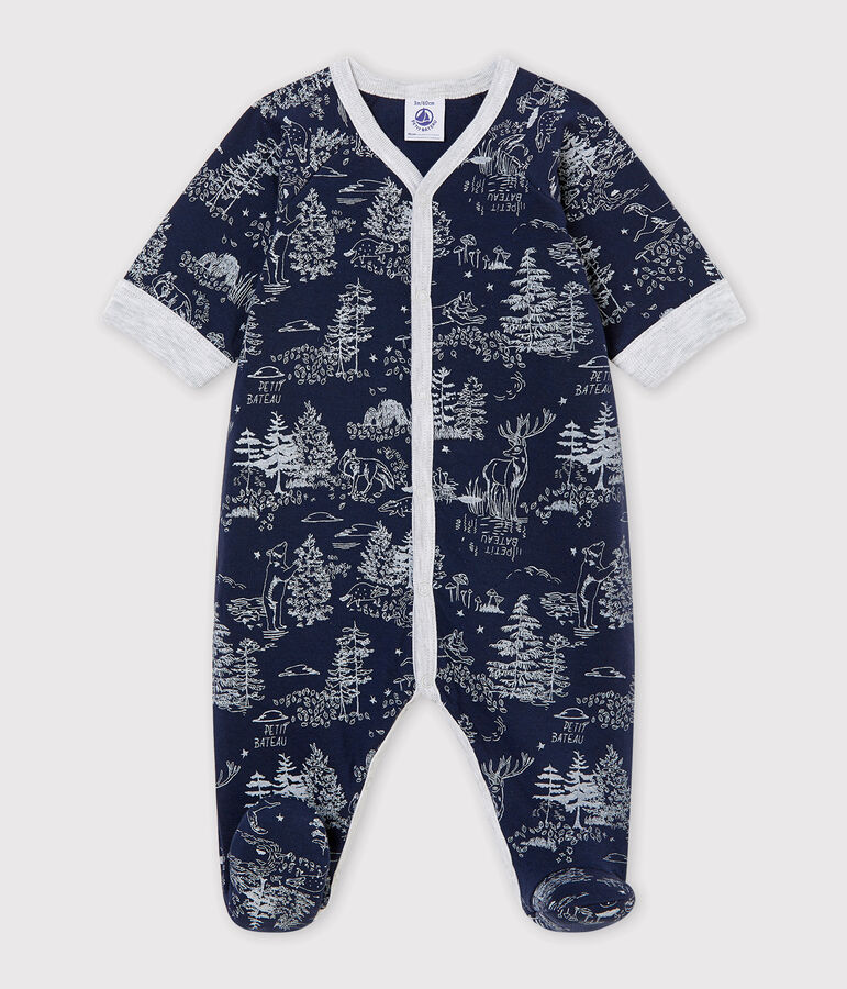 Baby boy's sleepsuit blue/white