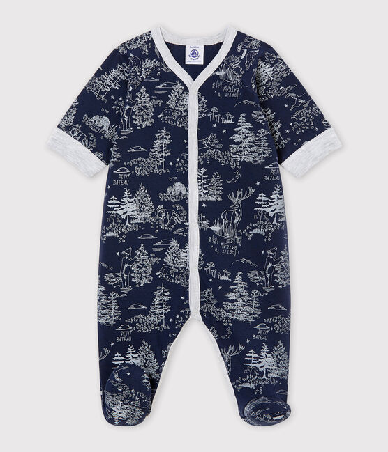 Baby boy's sleepsuit SMOKING blue/ECUME white