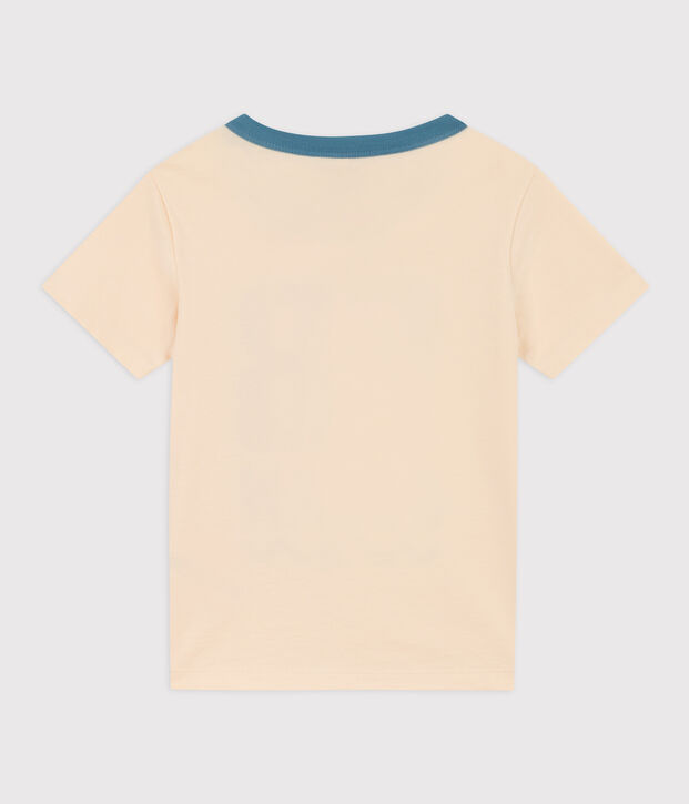 Boys' Short-Sleeved Cotton T-Shirt Ecru/multicolor