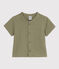 Babies' Short-Sleeved Cotton Gauze Shirt MARECAGE green