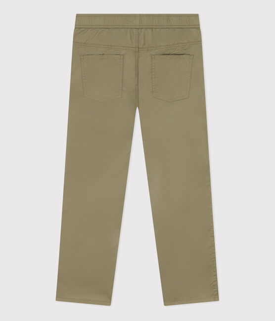 Boys' Regular Cotton Serge Trousers MARECAGE green