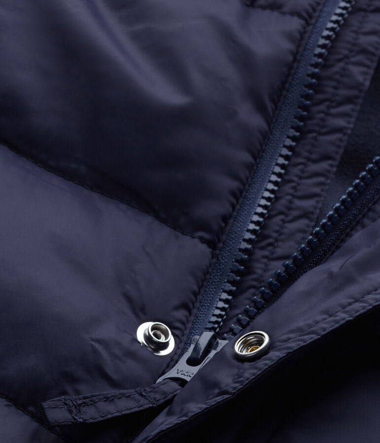 Boys' water-resistant lined anorak SMOKING blue