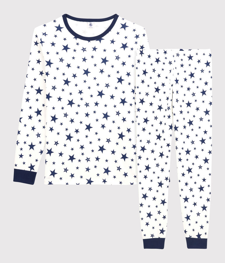 Unisex Starry Cotton Pyjamas white/blue