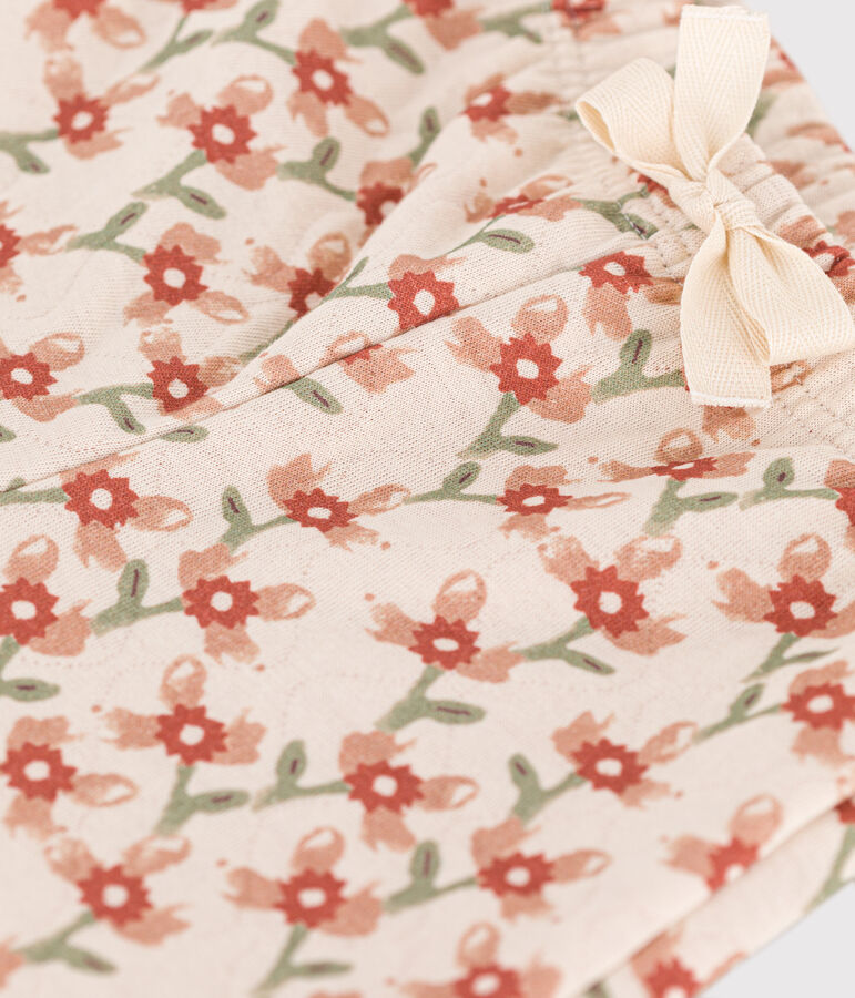 Babies' Patterned Quilted Tube-Knit Trousers Ecru/multicolor