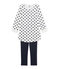 Girl's terry velour nightshirt SMOKING blue/LAIT white/SMOKING