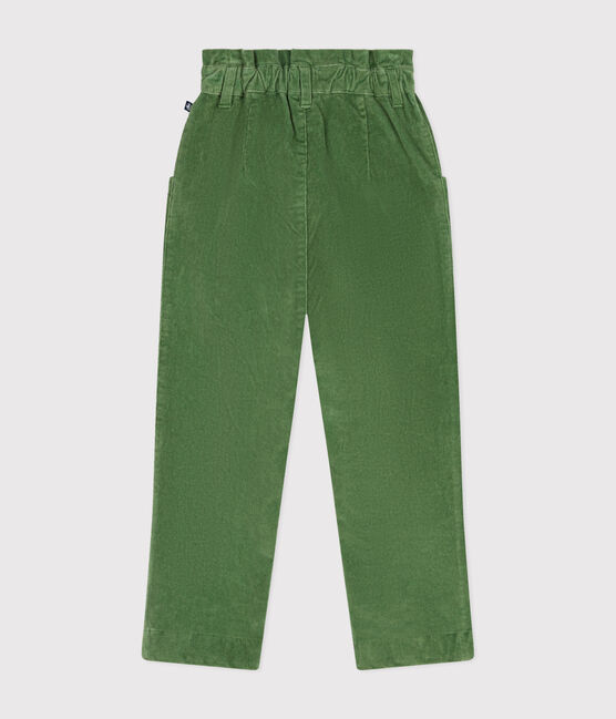 Girls' corduroy trousers PALMERAIE green