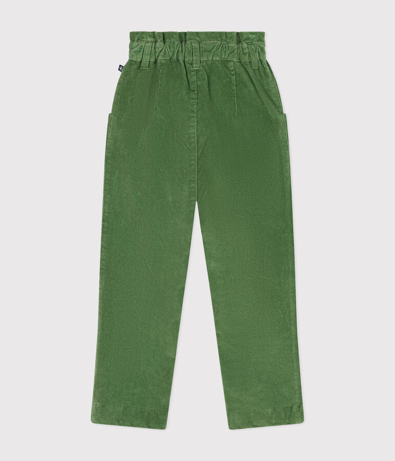 Girls' corduroy trousers green
