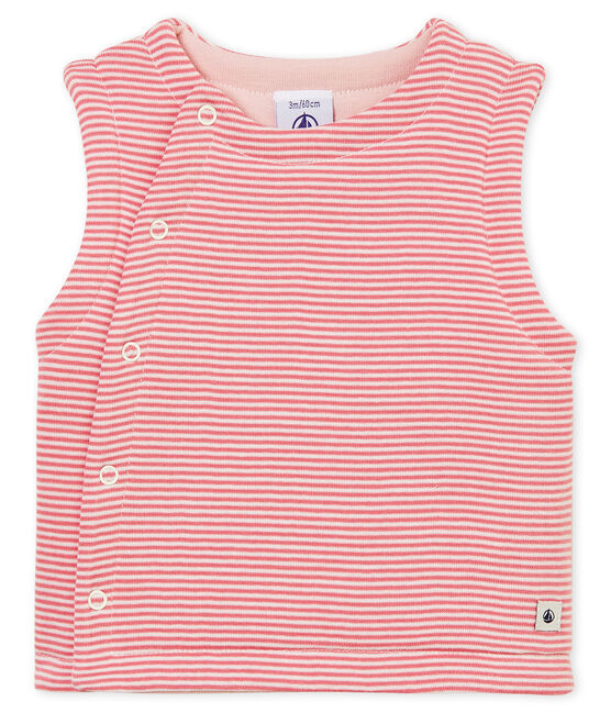 Baby Boys' Ribbed Sleeveless Vest CHEEK pink/MARSHMALLOW white