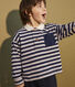 Boys' Stripy Long-Sleeved Cotton Polo Shirt