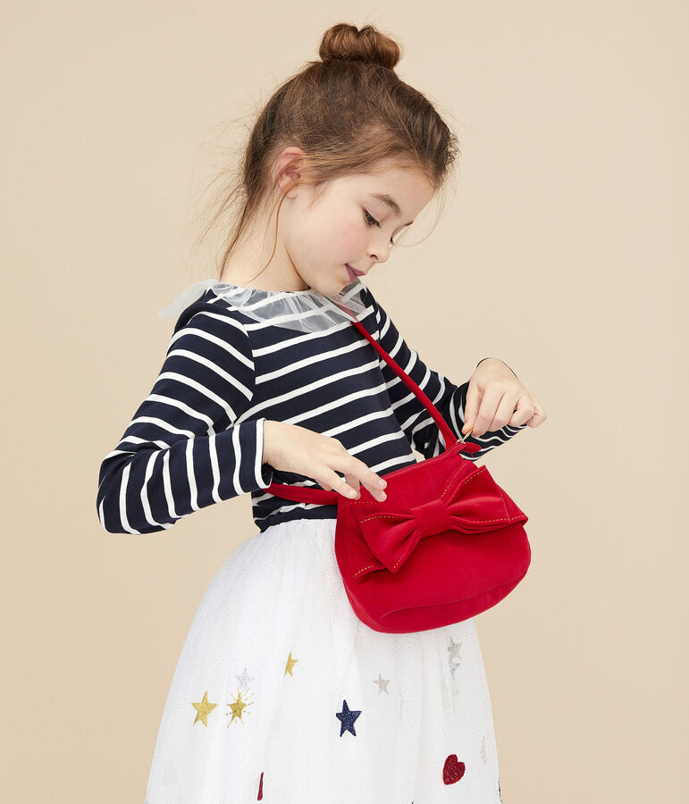 Girls' velvet handbag red
