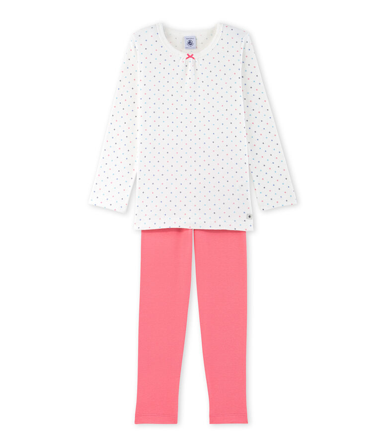 Girls' polka dot pyjamas white/pink/multicolor
