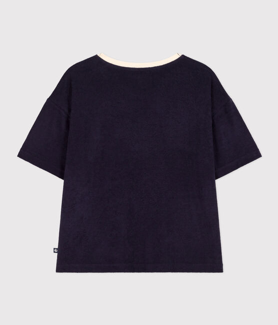 Women's Boxy Cotton Terry T-Shirt SMOKING blue