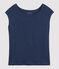 Women's Plain Linen T-Shirt MEDIEVAL blue