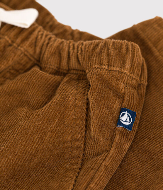 Babies' velour trousers CUIVRE brown