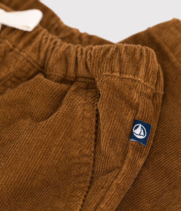 Babies' velour trousers brown