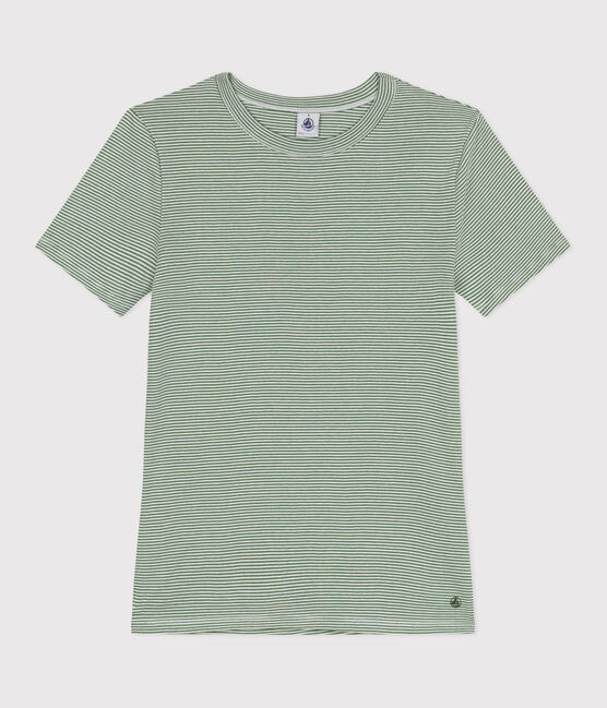 Women's iconic striped cotton T-Shirt PALMERAIE /MARSHMALLOW