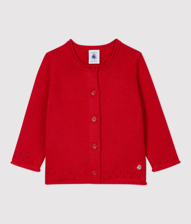 Babies' Knitted Cardigan red