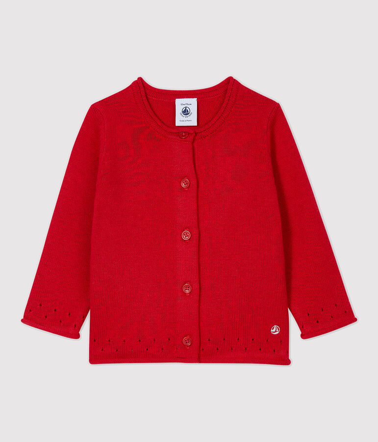 Babies' Knitted Cardigan red