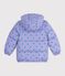 Children's heart print puffer jacket purple/multicolor