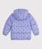 Children's heart print puffer jacket purple/multicolor