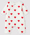 Babies' Ribbed Red Heart Jumpsuit MARSHMALLOW white/TERKUIT red