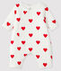 Babies' Ribbed Red Heart Jumpsuit