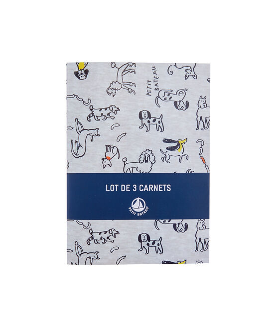Set of three notebooks POUSSIERE grey/MULTICO white