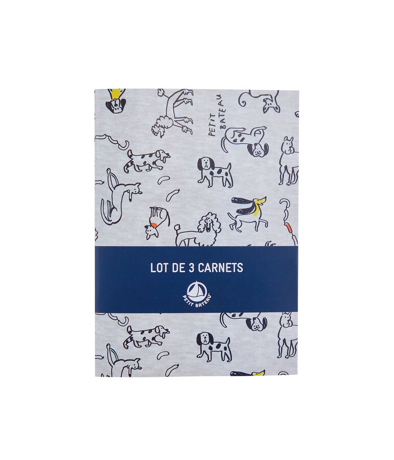 Set of three notebooks POUSSIERE grey/MULTICO white