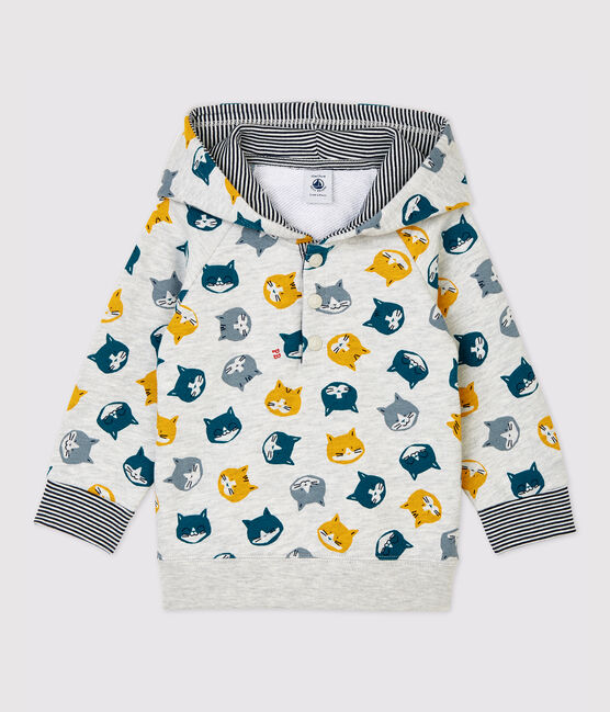 Babies' Fleece Sweatshirt BELUGA grey/MULTICO white
