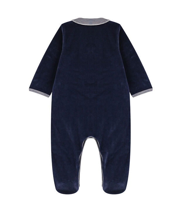 Babies' Velour Neck Sleepsuit SMOKING