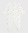 Babies' heart-print velour pyjama suit MARSHMALLOW white/MULTICO white