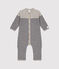 Babies' Long Jumpsuit in 100% Cashmere SUBWAY grey/SMOKING blue