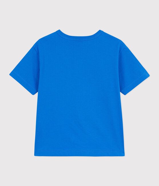 Children's short-sleeved cotton T-shirt DELPHINIUM blue