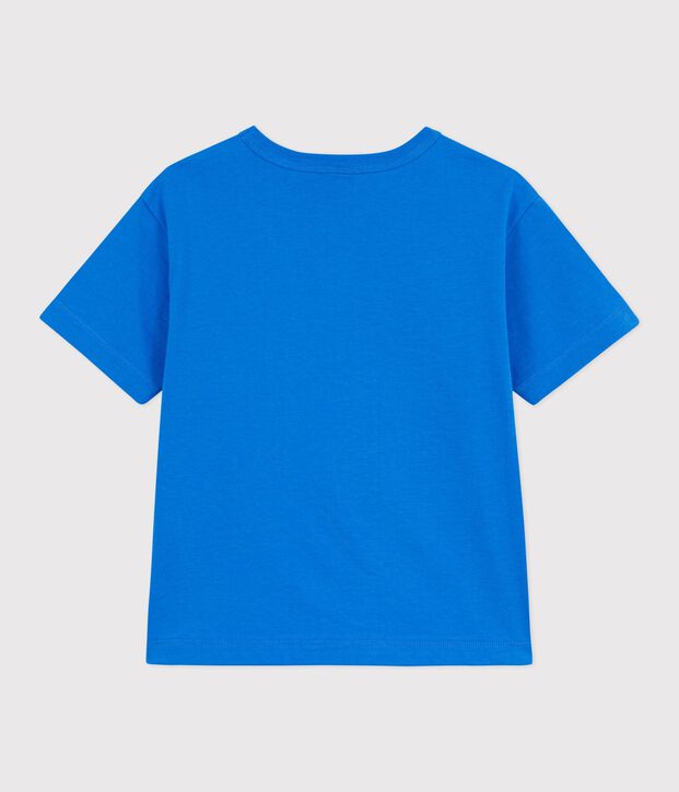 Children's short-sleeved cotton T-shirt blue